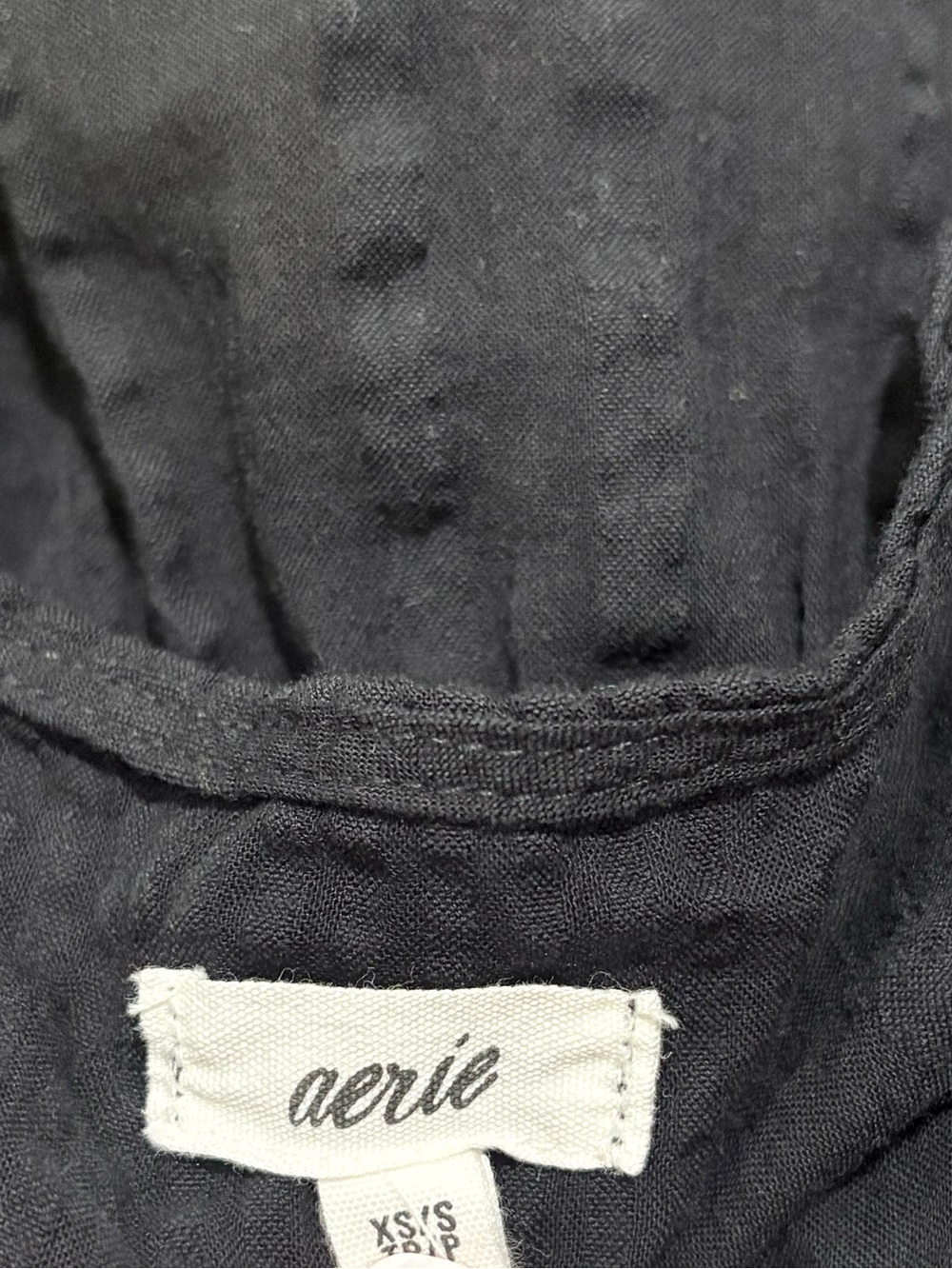 Aerie Black Cotton Gauze Tie Front Beach Cover Up Cape XS/S - Picture 11 of 13